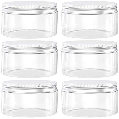 Axe Sickle 6 Ounce Plastic Jars Clear Plastic Mason Jars Storage Containers Wide Mouth With Lids For Kitchen  and  Household Storage Airtight Container 6 PCS