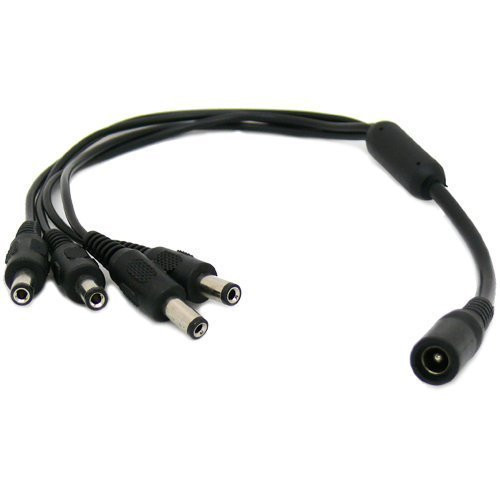 Orange Sources Power Splitter CCTV Security System Camera DC 1 Female to 4 Male Adapter Cable