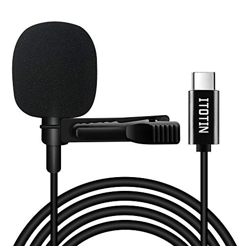 Lavalier Lapel Microphone, Professional Microphone for USB C Lavalier Lapel Omnidirectional Condenser Mic for Galaxy Phone Clip-on Mic for YouTube, Vlog Recording, Interview for Android Type-C-1.5m-