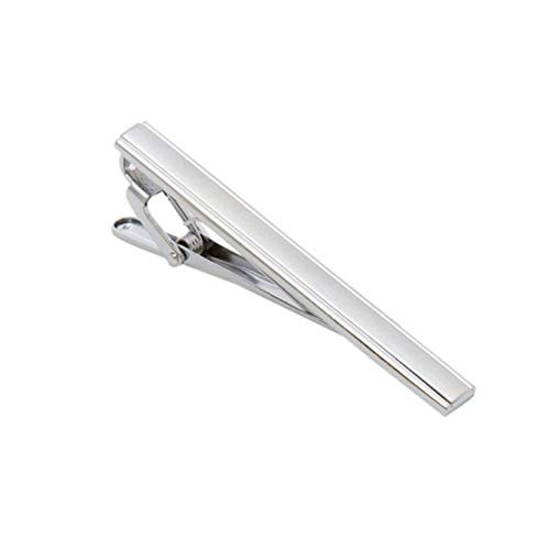 Men Metal Minimalist Design Necktie Tie Bar Clip Tie Tack Pin Tie Clip Clasp Clamp for Men Business Party Wedding Party Casual or Formal Occasions-Silver-