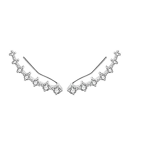 7 Crystals Ear Cuffs Stud Climbers Earring Sterling Silver Hypoallergenic Arete 7 Crystals Ear Cuffs Stud Climbers Earring Sterling Silver Hypoallergenic Arete
