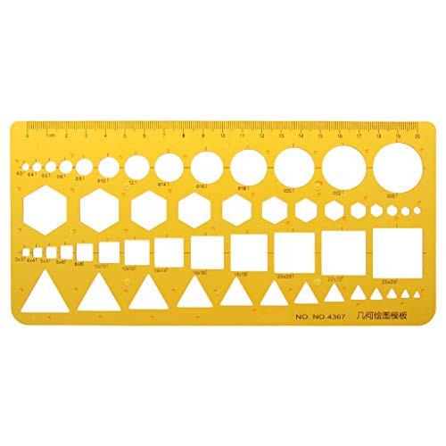HUGUWEDING 1 Pcs Template Ruler K Resin Circles Squares Triangle Geometric Template Ruler Stencil Measuring Tool Template Ruler