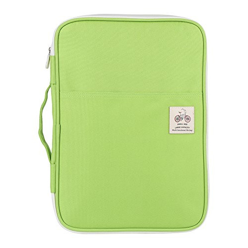 A4 Document Bag, 5Colors A4 Document Bag File Folder Portfolio Organizer Computer Notebook Zippered Case-Mint-