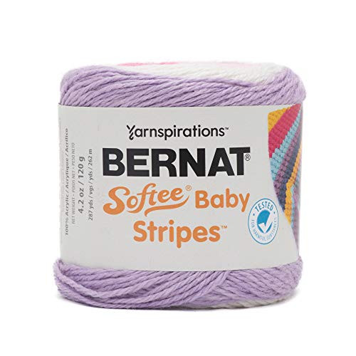 Bernat Softee Baby Stripes Yarn, 4.2 oz, Butterfly Wings Stripe, 1 Ball