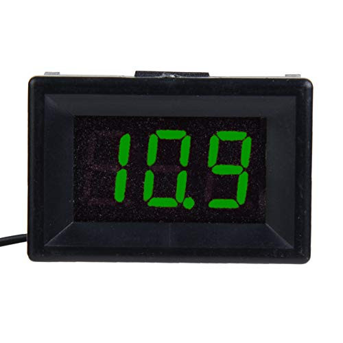 Voltage Meter, Durable Accurate Meter Digital Voltmeter 0.36inch Two Wire DC 2.4-30V LED Display Voltage Meter Waterproof-Green-