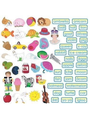 Little Folk Visuals ABC Phonics Precut Flannel/Felt Board Figures, 62 Pieces Set