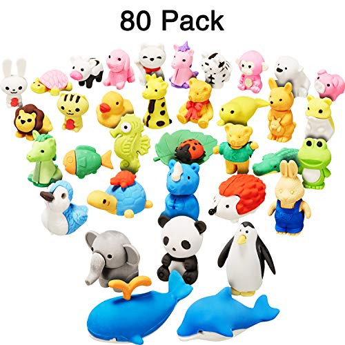 Leinuosen 80 Pieces Japanese Pencil Animal Erasers Cute Mini Puzzle Zoo Animal Erasers for Novelty Party Gifts, School Classroom Rewards Gift Fillers Carnival Prizes (Random Designs) Leinuosen 80 Pieces Japanese Pencil Animal Erasers Cute Mini Puzzle Zoo Animal Erasers for Novelty Party Gifts, School Classroom Rewards Gift Fillers Carnival Prizes (Random Designs)