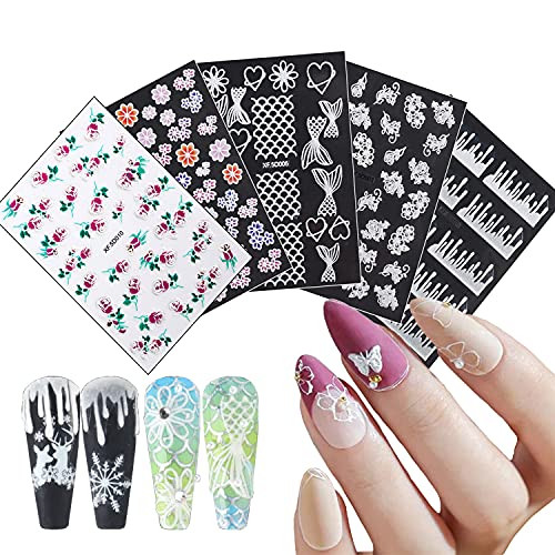 5 Sheets Stereoscopic Embossed Nail Art Stickers, 5D Self-Adhesive Leaf Flower Nail Decals Flowers Butterfly Nail Design for Nail Art Acrylic Nail Supplies, DIY Nail Slide Accessories Nails Supply 5 Sheets Stereoscopic Embossed Nail Art Stickers, 5D Self-Adhesive Leaf Flower Nail Decals Flowers Butterfly Nail Design for Nail Art Acrylic Nail Supplies, DIY Nail Slide Accessories Nails Supply
