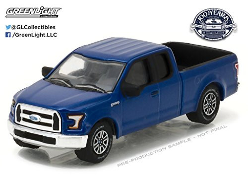 New 1:64 GREENLIGHT ANNIVERSARY SERIES 5 COLLECTION - Blue 2016 Ford F-150 Pickup - Ford Trucks 100 Years Diecast Model Car By Greenlight