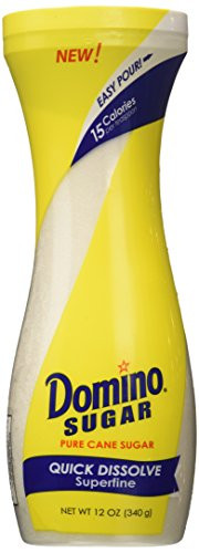 Domino White Sugar Pure Cane Sugar Quick Dissolve Superfine, 12 Ounce Flip Top -1 Pack-