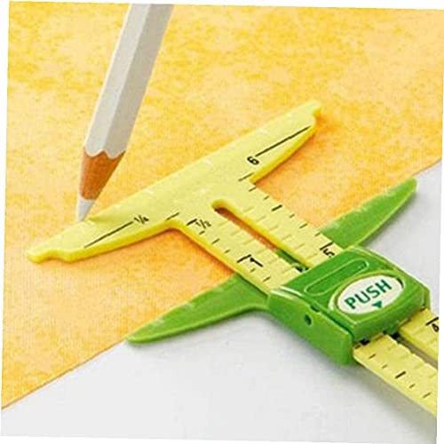Zonster Sliding Gauge Measuring Sewing Tool, 5-in-1 Sliding Gauge Measuring Sewing Ruler Tool Fabric Quilting Ruler for Knitting Crafting