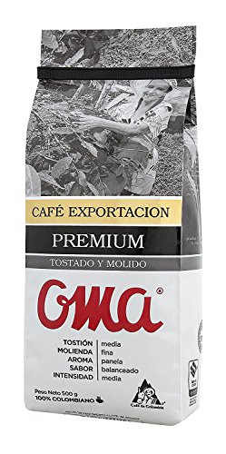 Roasted Coffee OMA Export Line,100% Arabica Colombian Coffee Beans 500g-17.6oz, Medium Roasted Coffee Whole Beans