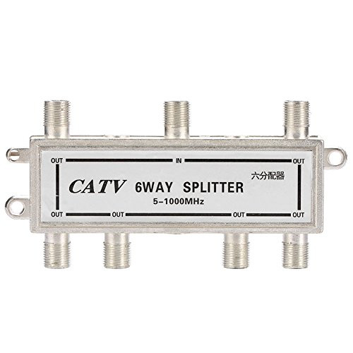 Viccilley CATV Splitter - 6 Way Coax Cable Splitter 5-1000MHz CATV TV Antenna Coaxial Signal Split