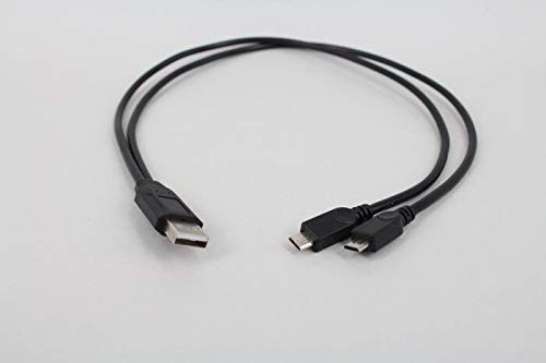 Davitu Electrical Equipments Supplies - Dual Data Transfer Cord Charge Cable USB Female Male 2 Micro USB Splitter Charging 2 for Android Phone - -Color: Black-