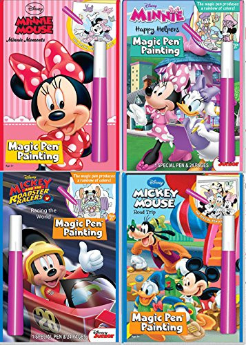 Disney Mickey & Friends Invisible Ink Magic Pen Painting Activity Books for Girls and Boys with Zipafile Zipper bag bundle. Includes:MICKEY MOUSE and MINNIE MOUSE Minnie Moments, Happy Helpers