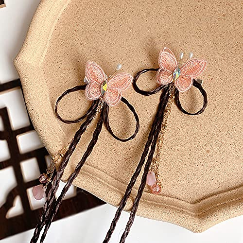 Chinese Hanfu Flowers Hair Comb Tassel Hair Clips Headwear for Girls Kids, Hair Bow Butterfly Tassel Hairpins Barrettes, Flower Butterfly Hairpin-C- Chinese Hanfu Flowers Hair Comb Tassel Hair Clips Headwear for Girls Kids, Hair Bow Butterfly Tassel Hairpins Barrettes, Flower Butterfly Hairpin-C-