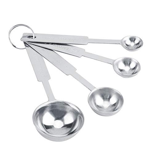Stainless Steel Measuring Spoons, Set of 4 for Measuring Liquid and Dry Ingredients Kitchen Measuring Spoon for Coffee Seasoning