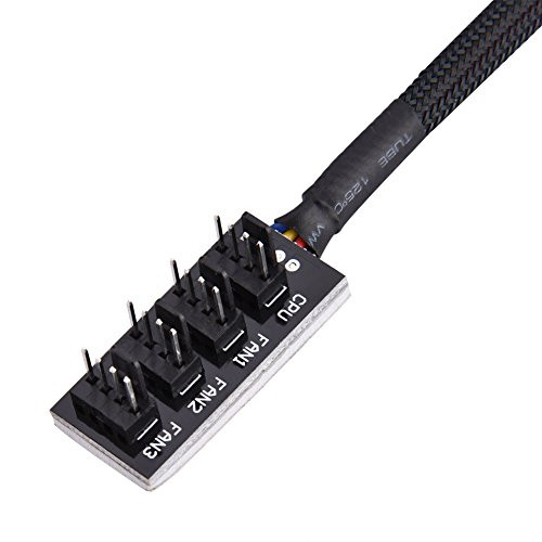 4-Pin Power Cable, PWM Function 4-Pin Fan Connector PET 4-Pin Cable Extender Multi Splitter Connector Speed Control with 4-Pin Power Cable for Fan