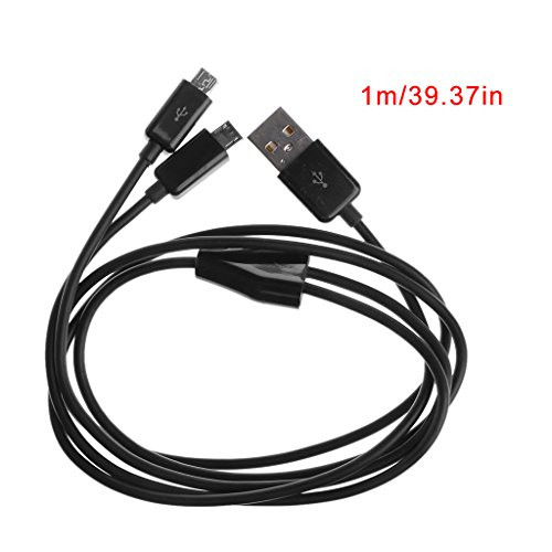 VNK Portable USB 2.0 Type A Male to Dual Micro USB Male Splitter Y Charging Data Cable,Data Cable