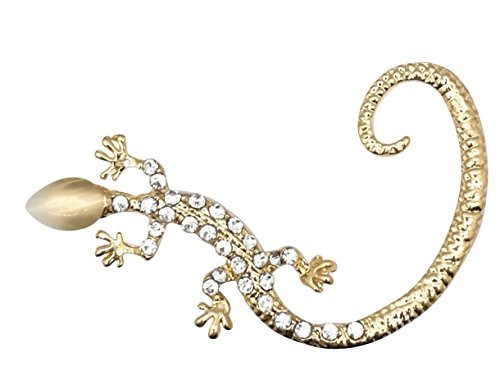 Qtalkie Vintage Metal Hot Alchemy Gothic Punk Earrings Ear Popular Gothic Punk Temptation Ear Cuff Wrap Clip Earring -Gecko Gold-