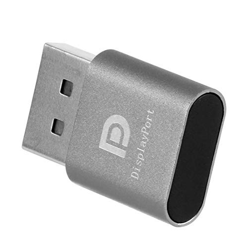 FEICHAO New Virtual Display Adapter DP DisplayPort Dummy Plug 4K for BTC Mining Headless Ghost Emulator Connector EDID 1920 1080A60Hz -1 Piece,Grey-