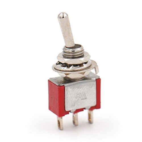 Baomain Toggle Switch MTS-103 SPDT ON-Off-ON 3 Files 3 Feet 5A 125VAC 2A 250VAC UL 2 Pack