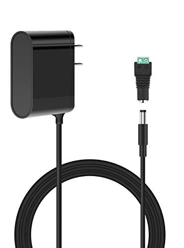DC12V 2A Power Supply Adapter, AC100-240V to DC12V LED Driver Transformers, Switching Power Supply for 12V LED Strip Lights, with 5.5x2.1mm DC Female Barrel Connector, 24W US Plug UL Listed -Black-