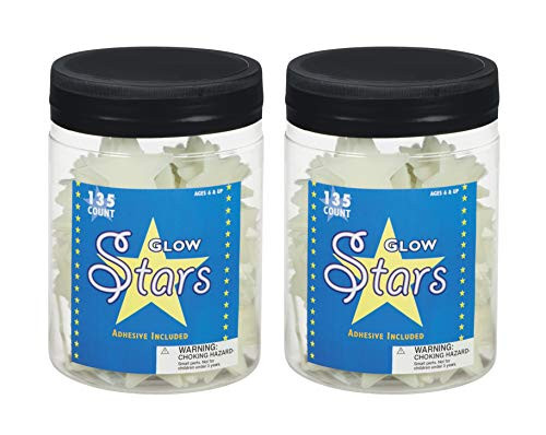 Toysmith (2 Pack) Bundle Bulk Savers! Jar of Magic Glow Room Décor Star Set