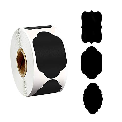 YARUI Premium Chalkboard Labels Bulk - Free Erasable Chalk Pen - Dishwasher Safe Chalk Board Jar Labels - Removable Waterproof Blackboard Sticker Label for Jars Glass Bottle Kids