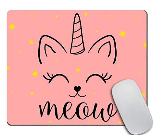 Amcove Funny Cat Mousepad, Meow Mouse pad, Unicorn cat Mouse pad Non-Slip Rubber Gaming Mouse Pad Rectangle Mouse Pads for Computers Laptop Cat Desk Accessories