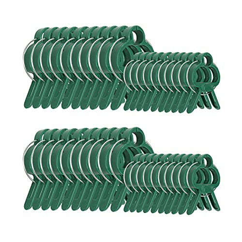 zwish 40 Piece Green Gentle Gardening Plant  and  Flower Lever Loop Gripper Clips, Reusable Garden Flower Lever Loop Gripper Clips for Supporting or Straightening Plant Stems, Stalks, and Vines
