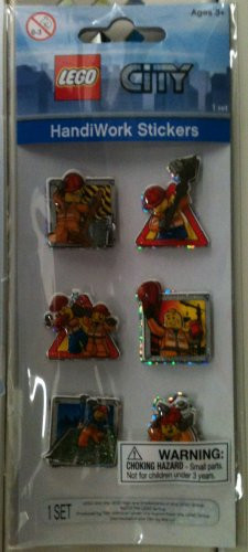 Lego City HandiWork Embossed 3D Stickers 1 Sheet Construction Worker