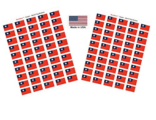Made in USA 100 Country Flag 1.5" x 1" Self Adhesive World Flag Scrapbook Stickers, Two Sheets of 50, 100 International Sticker Decal Flags Total -Taiwan- Made in USA 100 Country Flag 1.5" x 1" Self Adhesive World Flag Scrapbook Stickers, Two Sheets of 50, 100 International Sticker Decal Flags Total -Taiwan-
