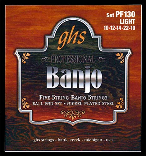 GHS PF130 Nickel Ball End 5-String Banjo Strings
