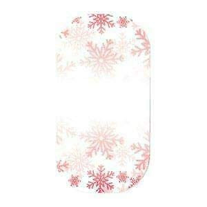 Joyful Season - Jamberry Nail Wraps - HALF Sheet - Red Snowflakes on White