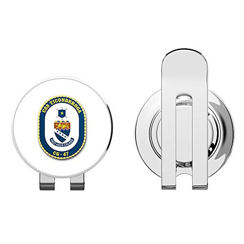 US Navy USS Ticonderoga CG-47 Golf Hat Clip with Magnetic Ball Marker