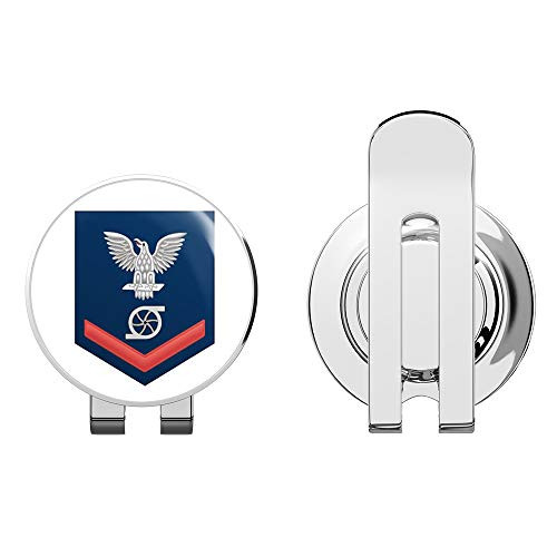 US Navy Red E-4 Gas Turbine Systems Technician GS Golf Hat Clip with Magnetic Ball Marker