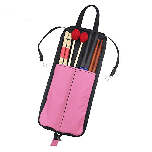 Dilwe Drum Stick Bag, 5 Colors Drum Stick Storage Hanging Bag Drumstick Portable Handbag with Handle-Pink-