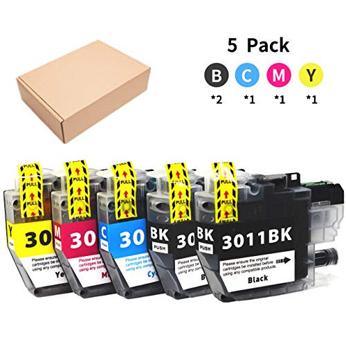 JoyPrinting Compatible Brother LC3011 LC-3011 3011 Ink Cartridges for Brother MFC-J491DW MFC-J497DW MFC-J690DW MFC-J895DW Printer, 5-Pack (2 Black, 1 Cyan, 1 Magenta, 1 Yellow) JoyPrinting Compatible Brother LC3011 LC-3011 3011 Ink Cartridges for Brother MFC-J491DW MFC-J497DW MFC-J690DW MFC-J895DW Printer, 5-Pack (2 Black, 1 Cyan, 1 Magenta, 1 Yellow)