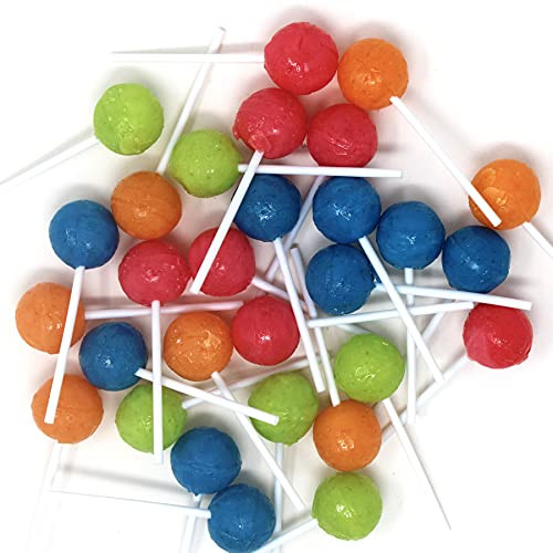 Ball Lollipop Suckers Assorted colors  Hard Candy Treats, Kosher Certified Lollipops, Individually Wrapped -31 Count-