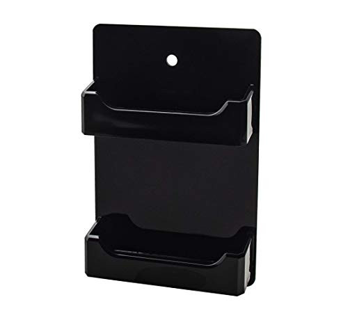 Marketing Holders 2 Pocket Business Card Holder Gift Member Appoinment Cards Display Vertical Wall Mount Rack Acrylic Black Holds Approx 90 Cards
