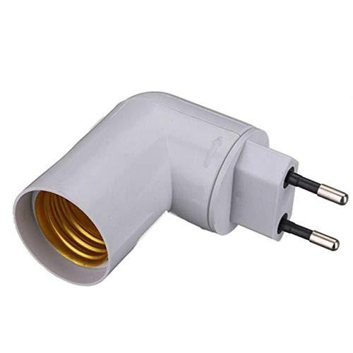 Kamas EU plug PP to E27 Base Soket Convertor Splitter Lamp Holder With ON/OFF Switch Socket Adapter Screw Converter E27 Bulb - -Color: EU-