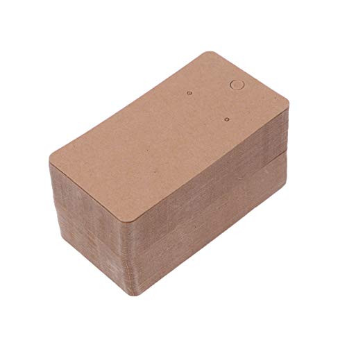 SUPVOX 100PCS Earring Display Cards Kraft Paper Earrings Tags Ear Stud Card Holder for Selling DIY Ear Studs Earrings Necklace Jewelry Display