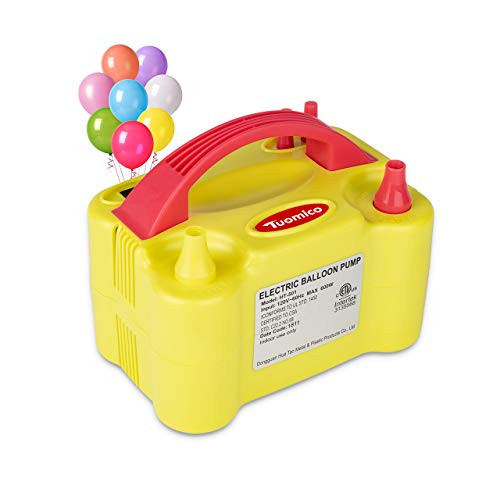 Tuomico Electric Air Balloon Pump,Portable Dual Nozzle 110V 600W Electric Balloon Inflator/Blower Pump for Decoration Party Sport 