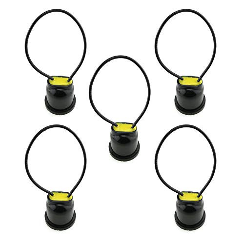 E-outstanding 5Pcs E27 Base Socket 250V 6A Bulb Lamp Holder Black Waterproof Fully Sealed Screw in Socket With Lead Wire