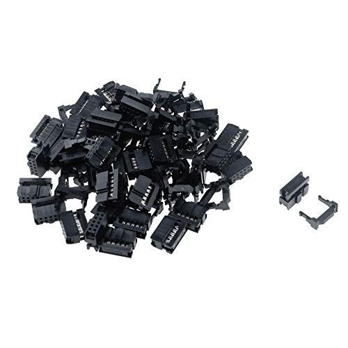 Semetall 40 Pcs 2.54mm Pitch Female FC IDC Socket Connector Female Header Rectangular Connector Adapter for AWG Flat Cable-2x5 10 Pin-