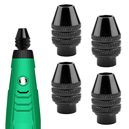 4 Pcs Keyless Chuck Drill Chuck, Rotary Tool Chuck Drill Bit Chuck, Keyless Chuck Conversion Tool Hex Shank Drill Chuck Adapter Multi Chuck for 4486 Rotary Tools 3000 4000 7700 8200
