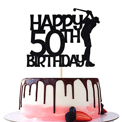 Happy 50th Birthday Cake Topper, for Father's 50th Birthday, 50 Year Old, 50th Birthday Cake Decoration for Men