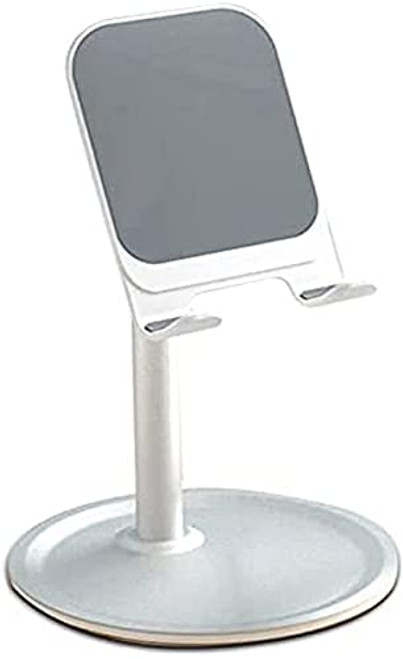Poer Cell Phone Stand Desk Holder Compatible Cell Phone Stand for Desk Angle Height Adjustable Stand All Aluminum Alloy Stable Desktop Phone Holder Stand Mobile Phone Dock Compatible