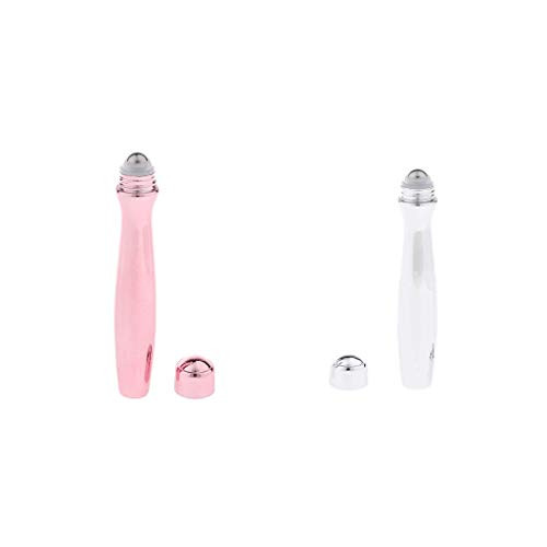 Baosity 2Pcs Plastic Empty Essential Oil Roller Balls Bottles 15ml for Makeup Liquid